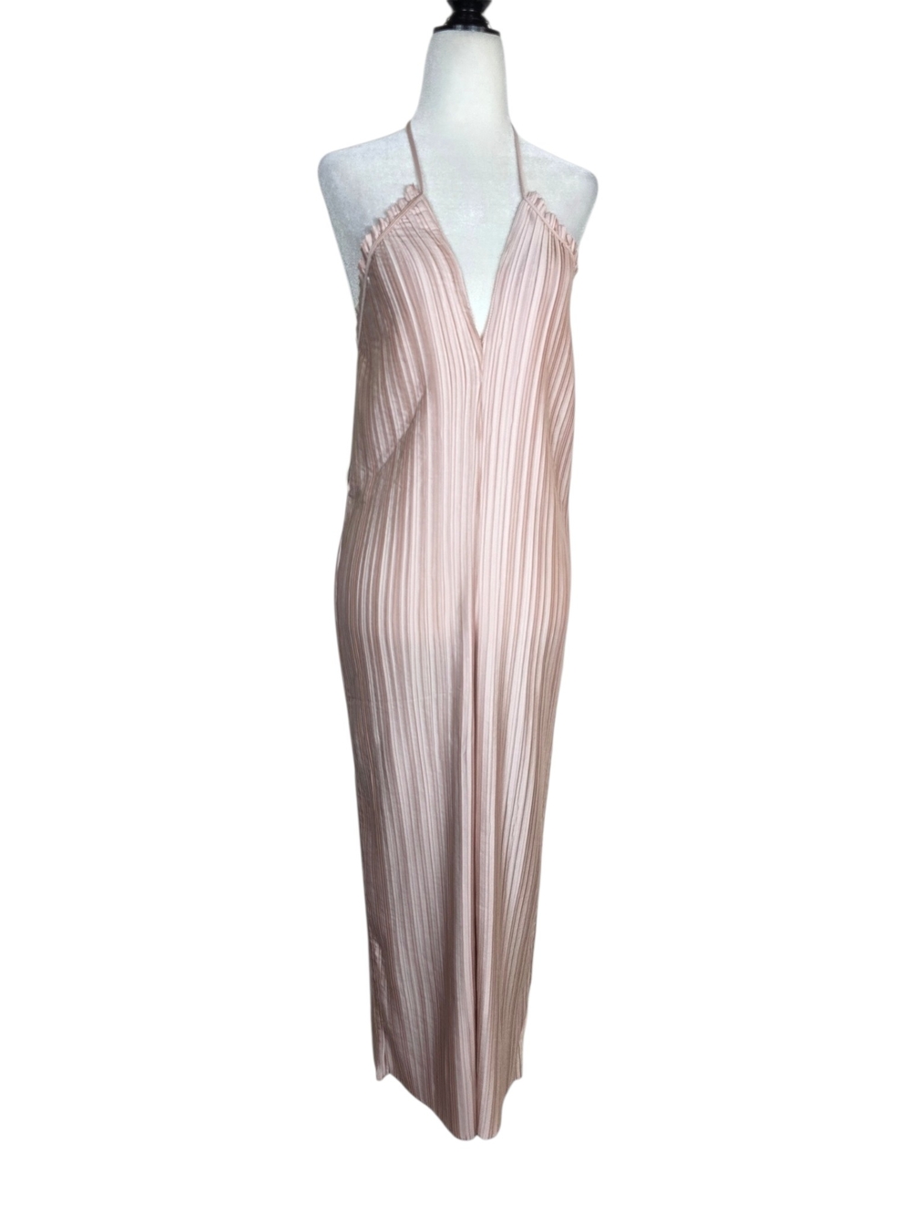 SAYLOR Pleated Halter Jumpsuit in Blush